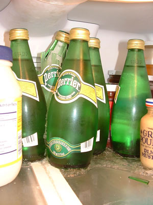 broken bottle in the fridge